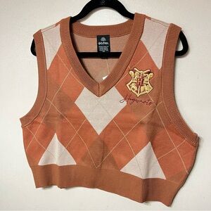 NWT Harry Potter Hogwarts Argyle Knitted Sweater Vest
